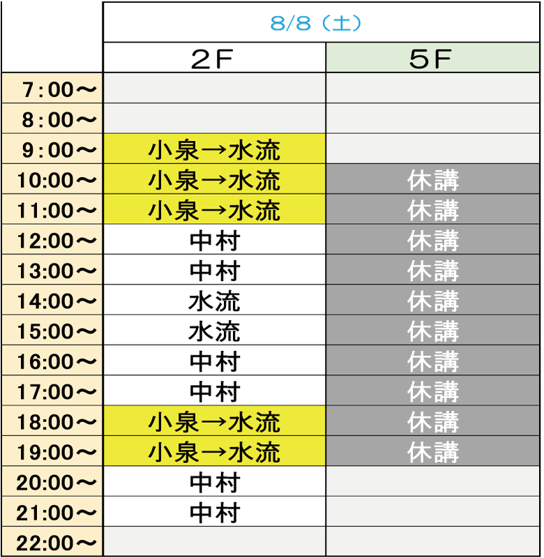 講師変更時間割8/8