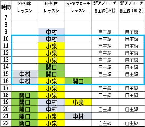 月曜日時間割