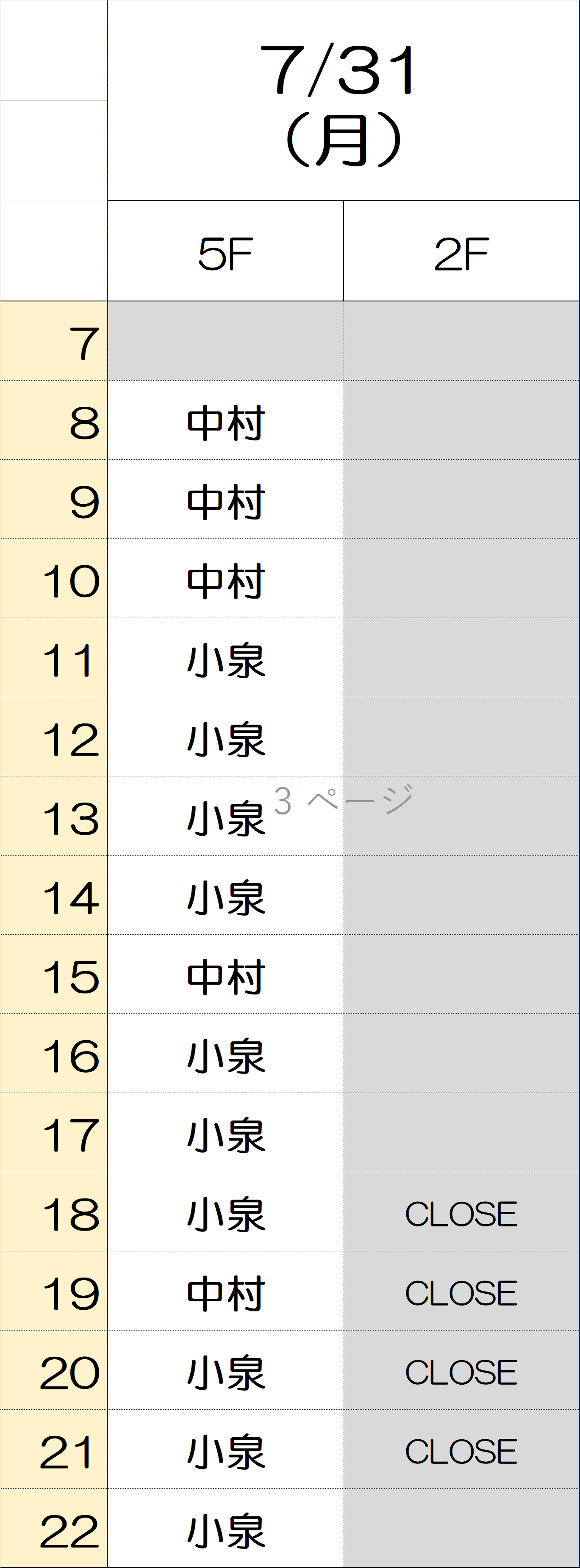 7月31日